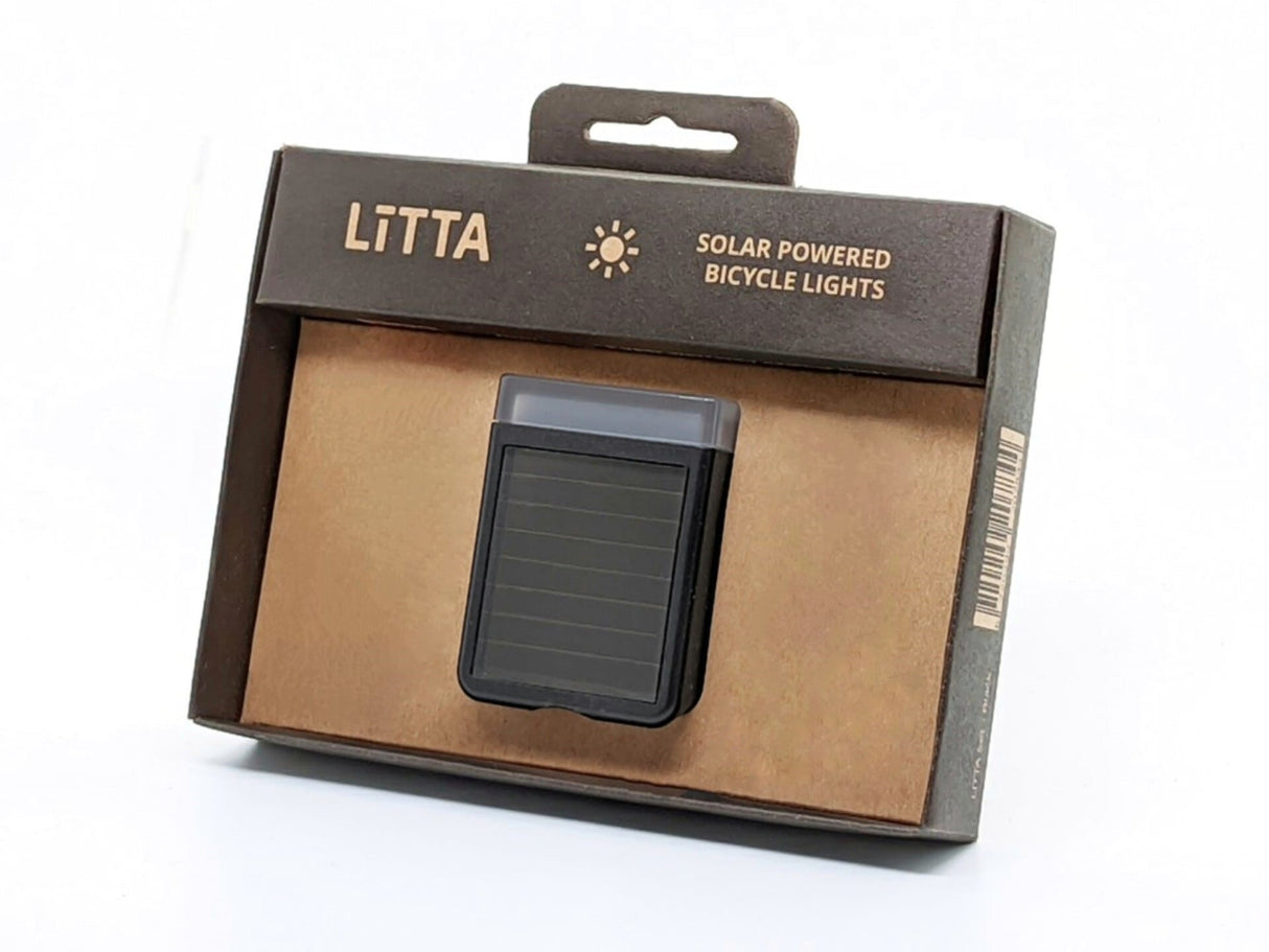 Litta forlygte solenergi sort