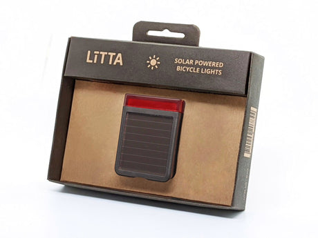 Litta baglygte solenergi sort
