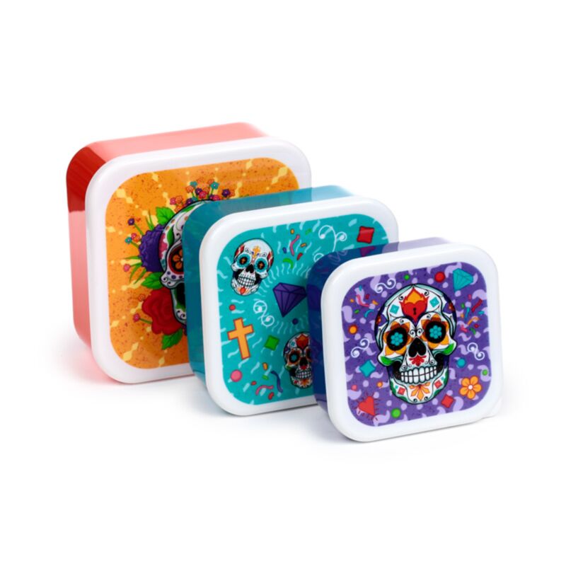 Sæt 3 madkasse m l xl dia de los muertos
