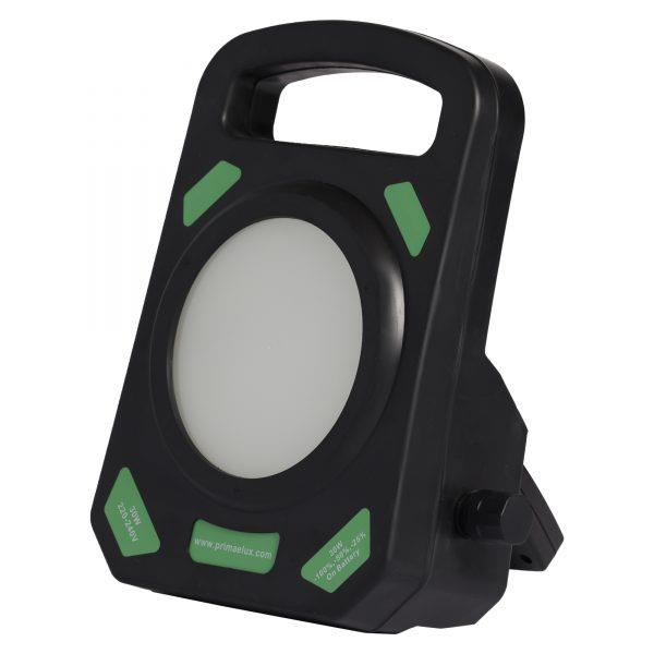 Primaelux LED armatur 30w gummi strøm og batteri