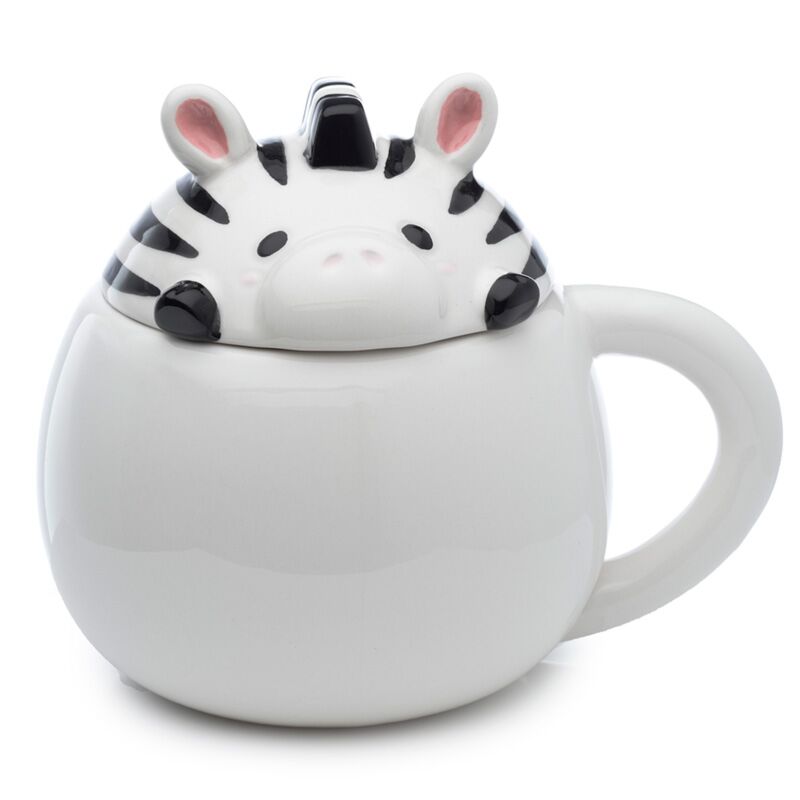 Adoramals zebra låg formet keramisk krus