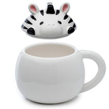 Adoramals zebra låg formet keramisk krus