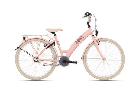 Bikefun cykel sjov 24 tommer piger cykel 3V masser af kærlighed adobe pink
