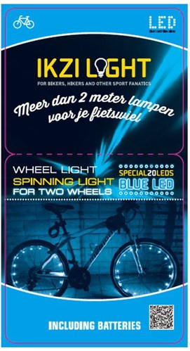 Hjul lys 20-LED WIRE 2,2M Wiel Light V 2-Wheels Blå