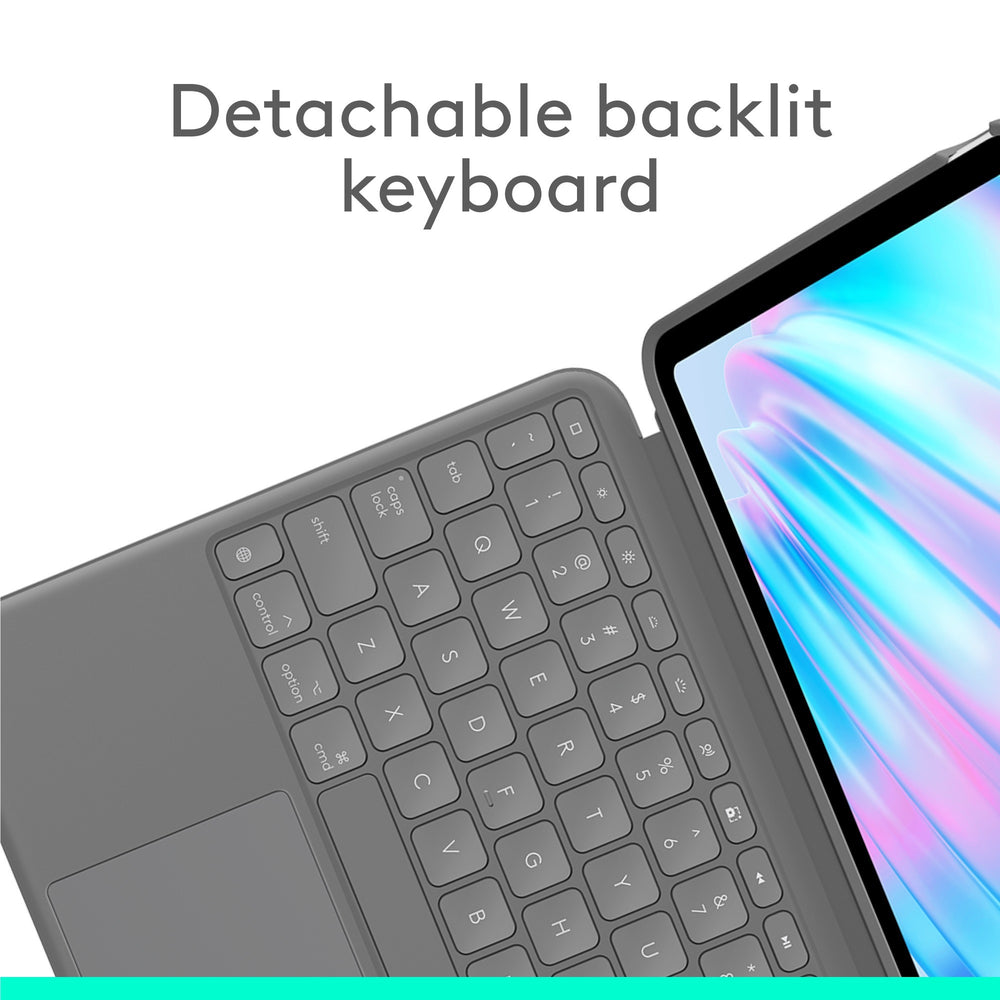 Logitech combo touch iPad air 11 (m2), iPad air (4. og 5.).
