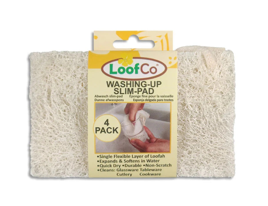 Loofco rengøringssvampe loofah - tynd - 4 stk