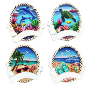 Koralrev og strand 3d havet strand souvenir magnet