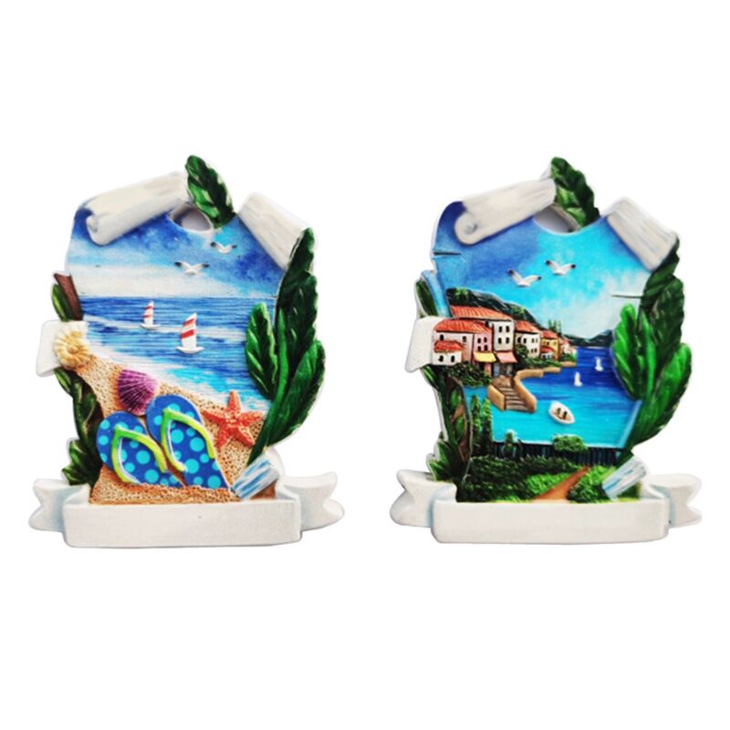 Pergament panorama 3d havet strand souvenir magnet