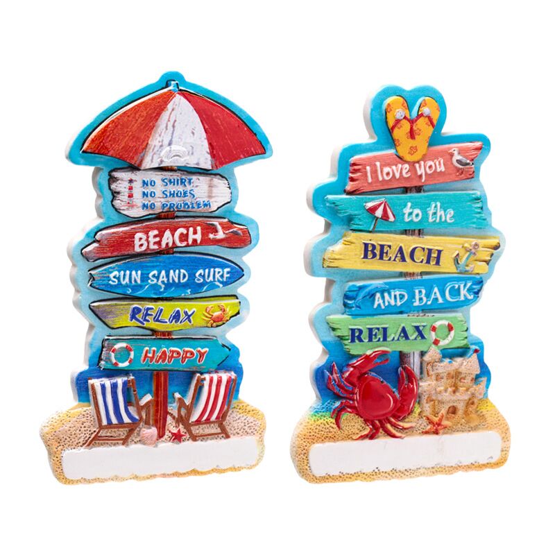 Havudsigt strandskilte 3d havstrand souvenirmagnet