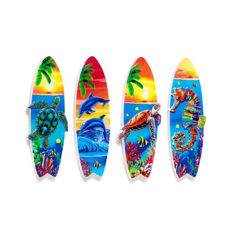 Sea beach souvenir 3d magnet surfbræt tropisk marine liv