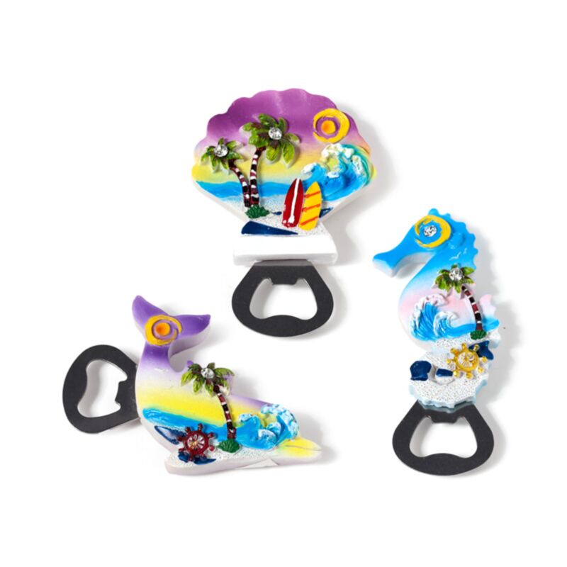 Beach souvenir magnet flaskeåbner sea life