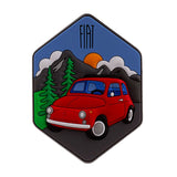 Fiat 500 dolomit mountains pvc magnet