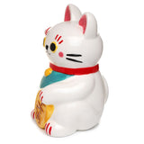Maneki neko hvid keramisk pengekasse
