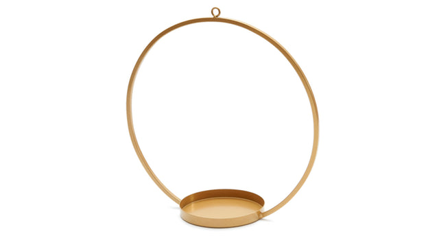 Metal ring hanging 30cm gold + tray