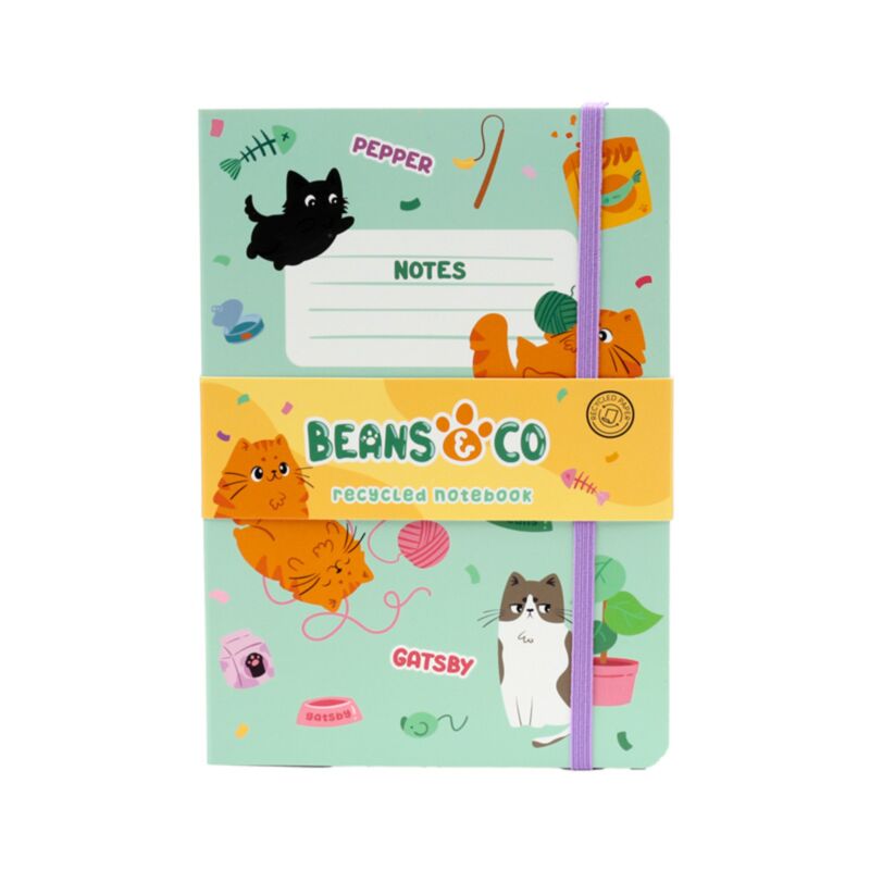 Beans co cats genbrugt a5 foret notesbog