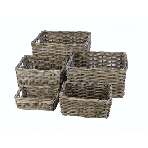 Dr. Wicker V-Alder Basket 40x30x20 Pit Gray