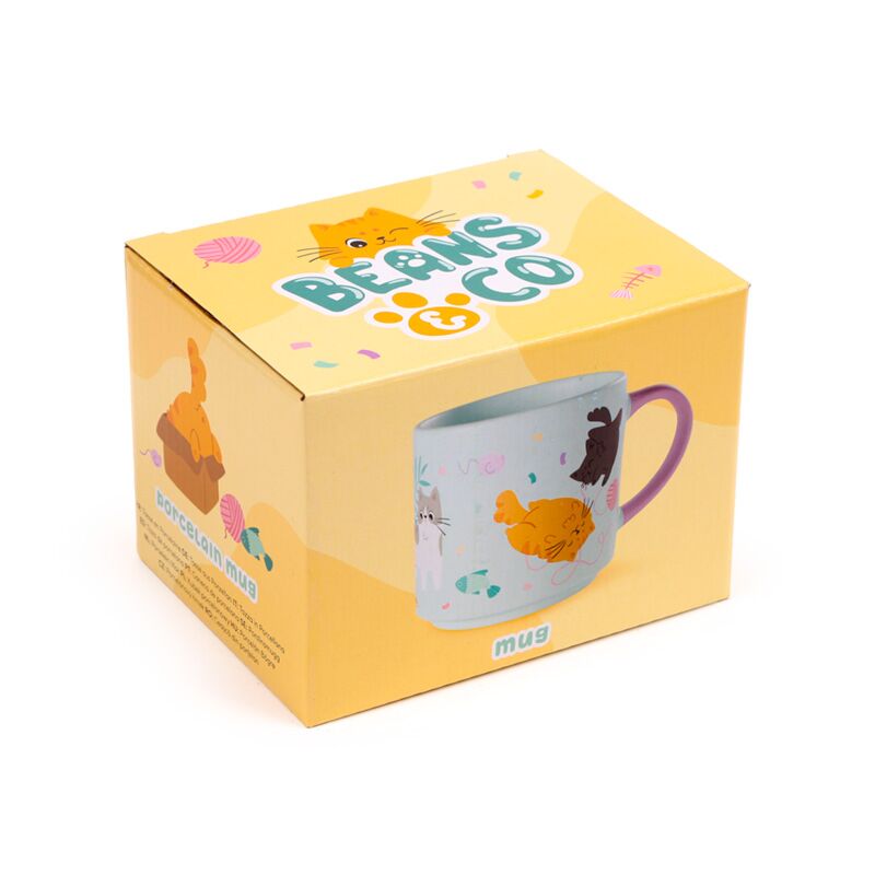 Beans co cat stort porcelænskrus