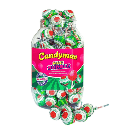 Candyman mac bubble watermeloen lollie (100 stuks)