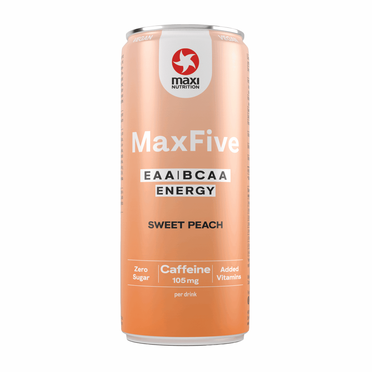 Maxi nutrition maxinutrition maxfive eaa bcaa energidrik fersken dåse (12x 330ml)
