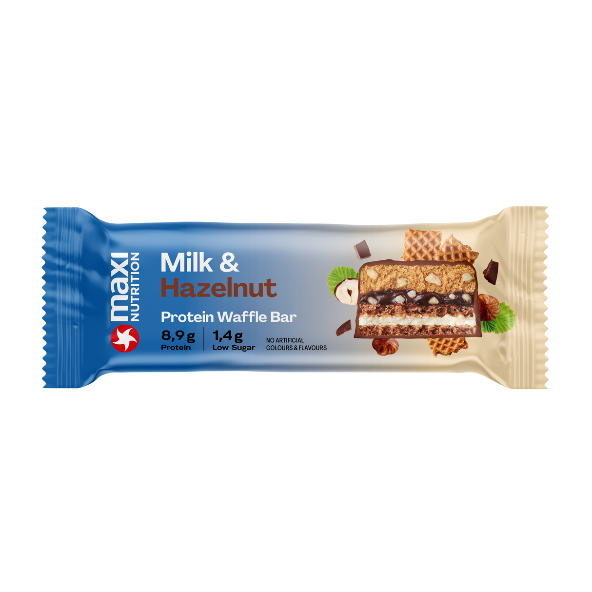 Maxi nutrition maxinutrition vaffelbar mælk hasselnød (12x 40g)