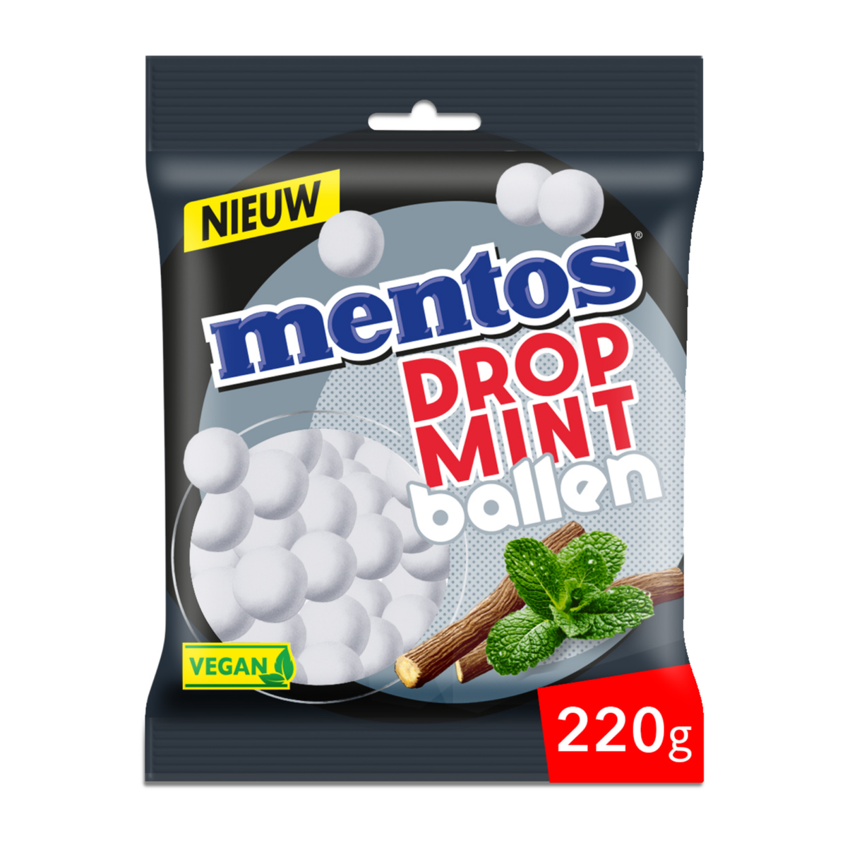 Mentos lakrids myntekugler pose (12x 220gr)