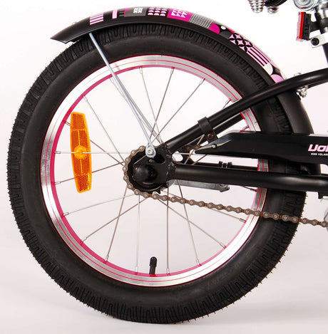 Volare Miracle Cruiser Children's Bicycle - Girls - 16 Inch - Matt Black - Prime Collection