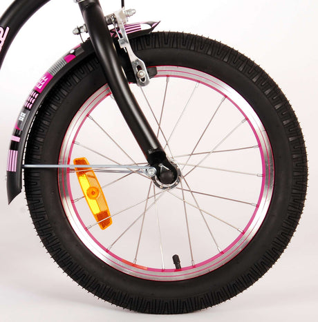 Volare Miracle Cruiser Children's Bicycle - Girls - 16 Inch - Matt Black - Prime Collection