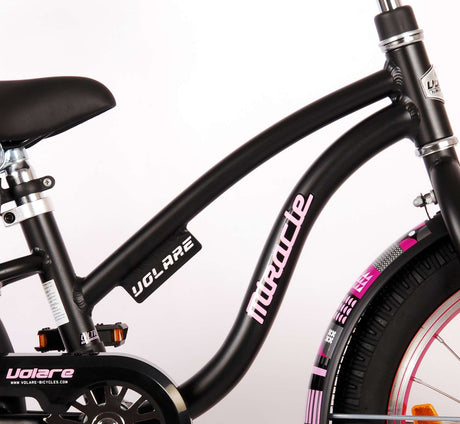 Volare Miracle Cruiser Children's Bicycle - Girls - 16 Inch - Matt Black - Prime Collection