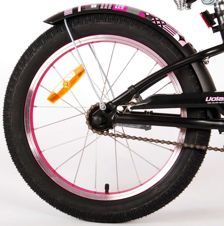 Volare Miracle Cruiser Children's Bicycle - Girls - 18 Inch - Matt Black - Prime Collection