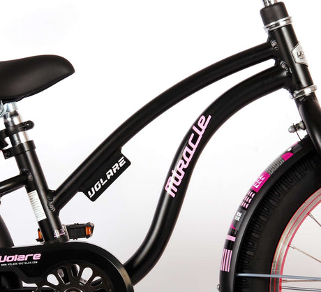 Volare Miracle Cruiser Children's Bicycle - Girls - 18 Inch - Matt Black - Prime Collection