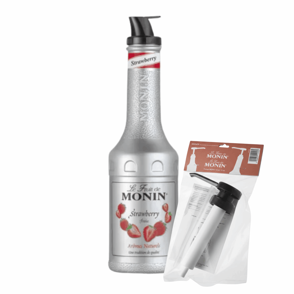 Monin puré jordbær + pumpe (kombi)