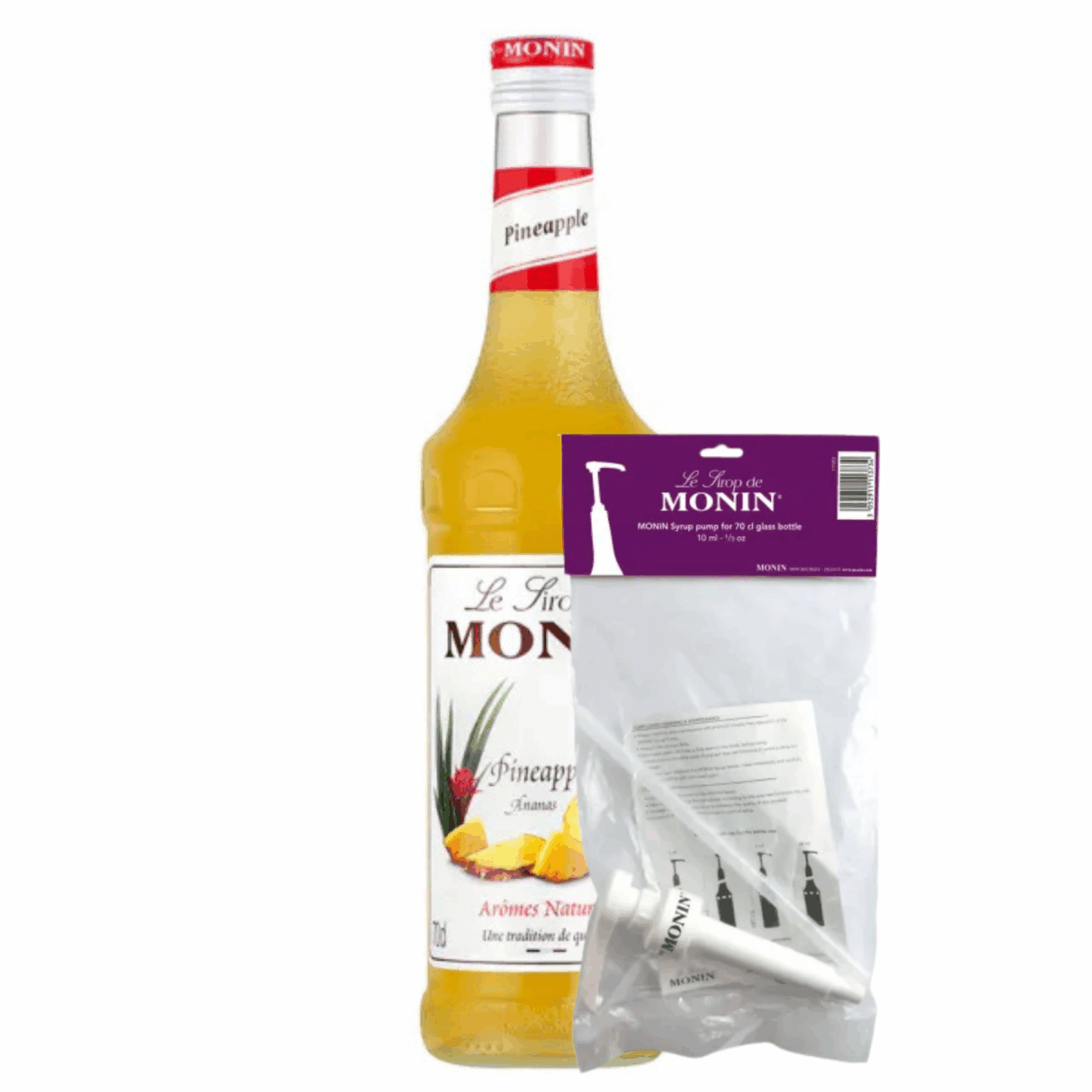 Monin sirup ananas (70 cl) + sirup pumpe (10 ml)
