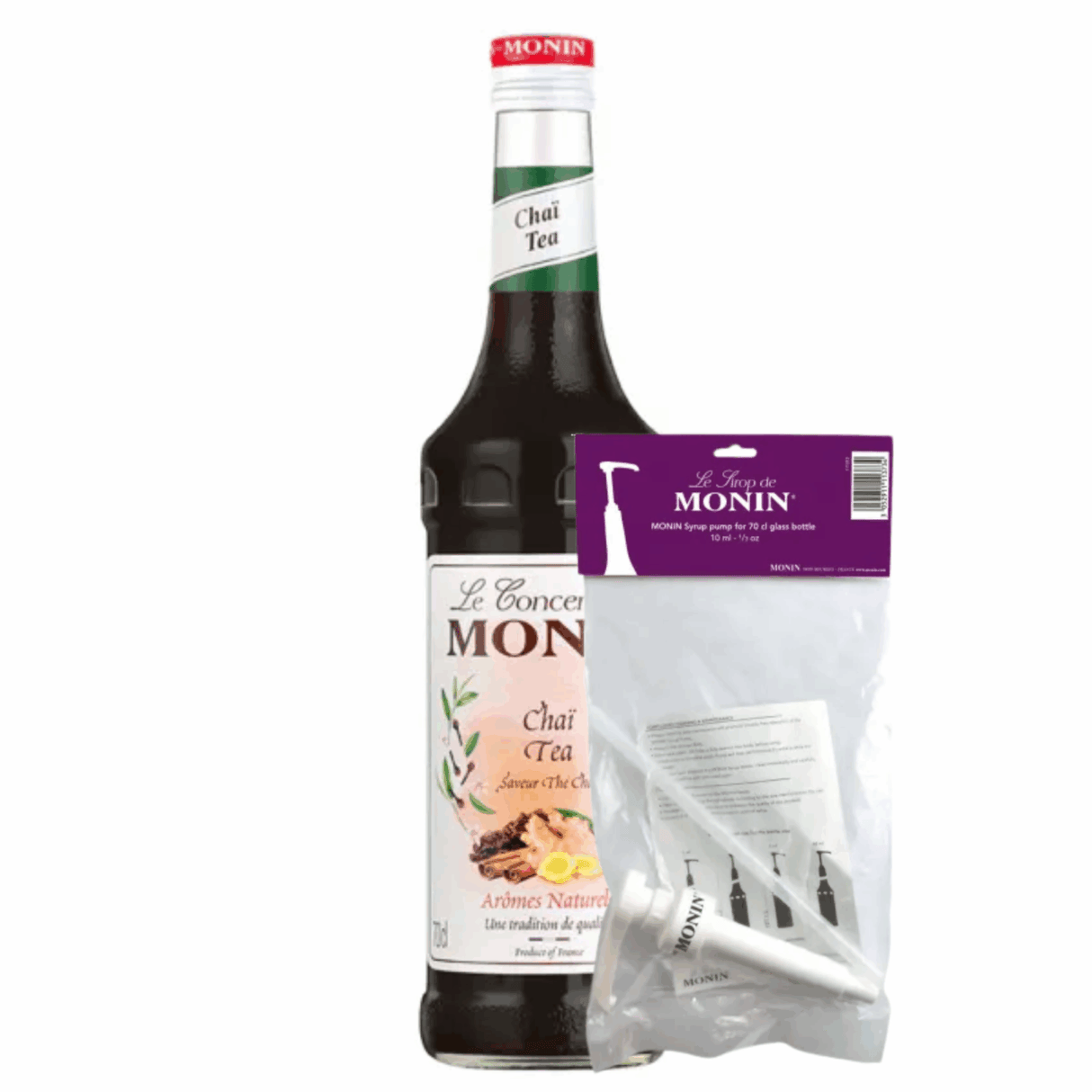 Monin sirup chai te (70 cl) + pumpe (10 ml)