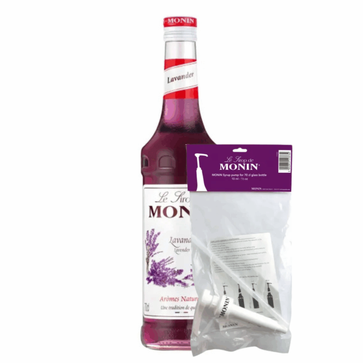 Monin sirup lavendel (70 cl) + sirup pumpe (10 ml)