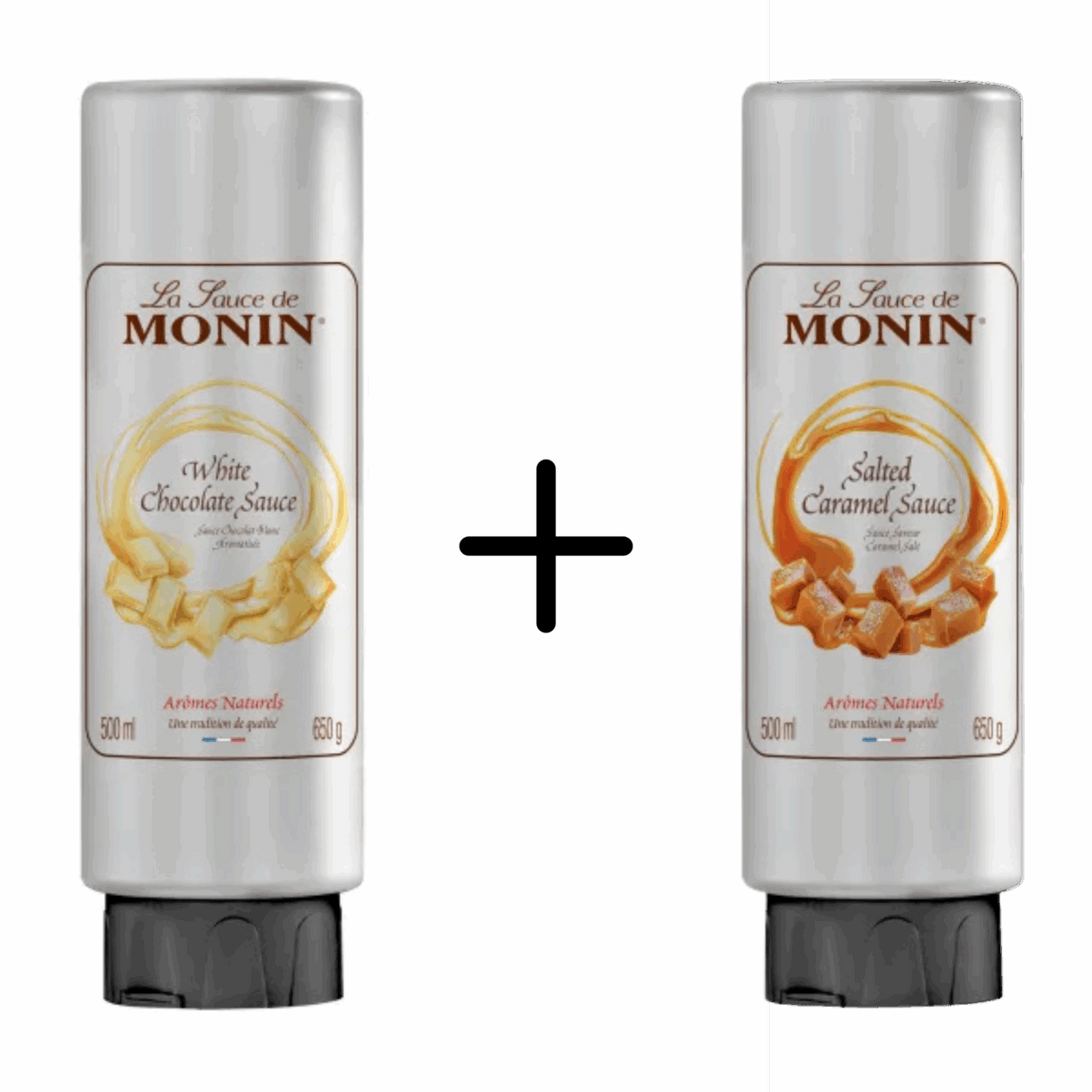 Monin topping hvid chokolade + topping saltet karamel