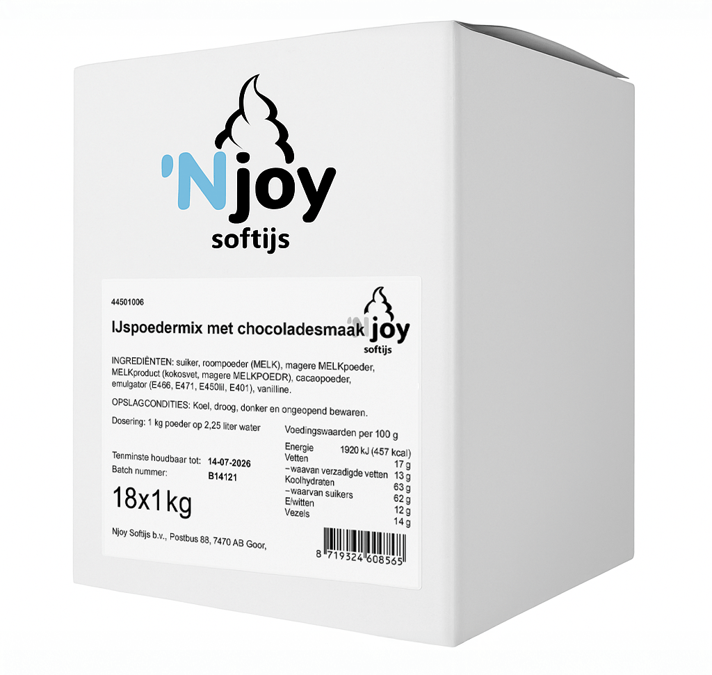 Njoy ijsmix chocolade melkvet (12x 1kg)