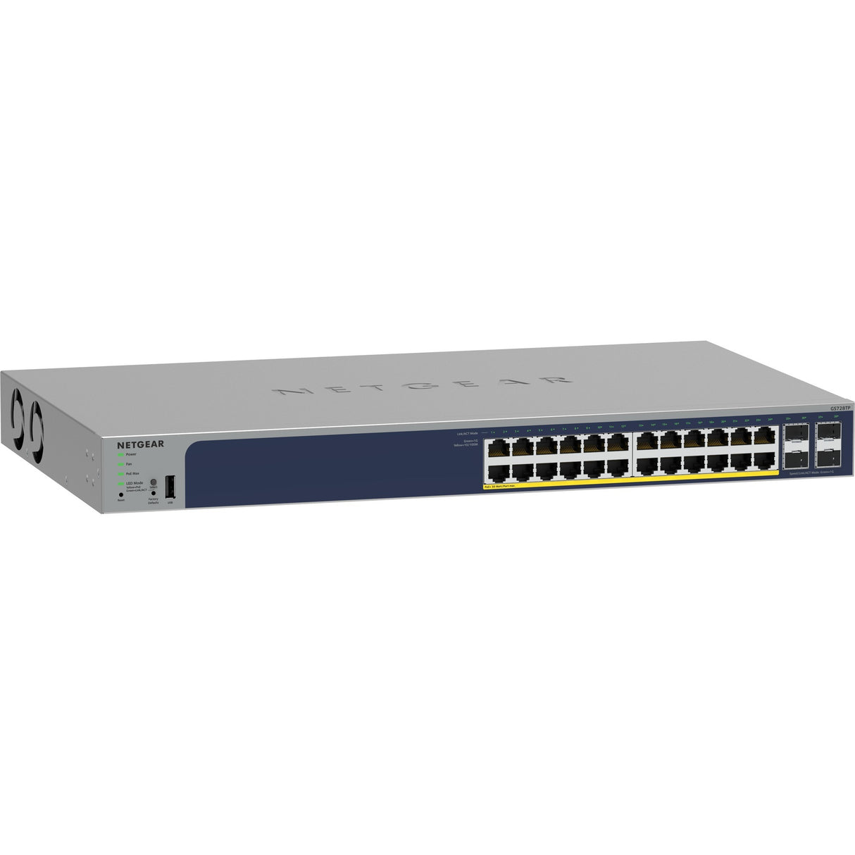 Netgear 24-ports gigabit ethernet poe+ smart switch med 4 sfp-porte (gs728tpv3)