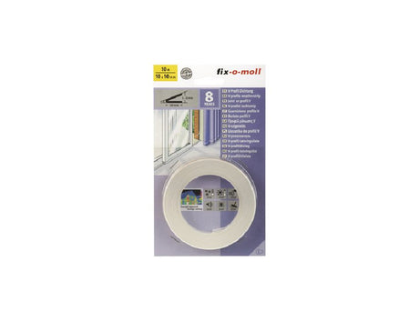 Fix-o-moll trækliste v-profil 10x10mm - 10m - hvid