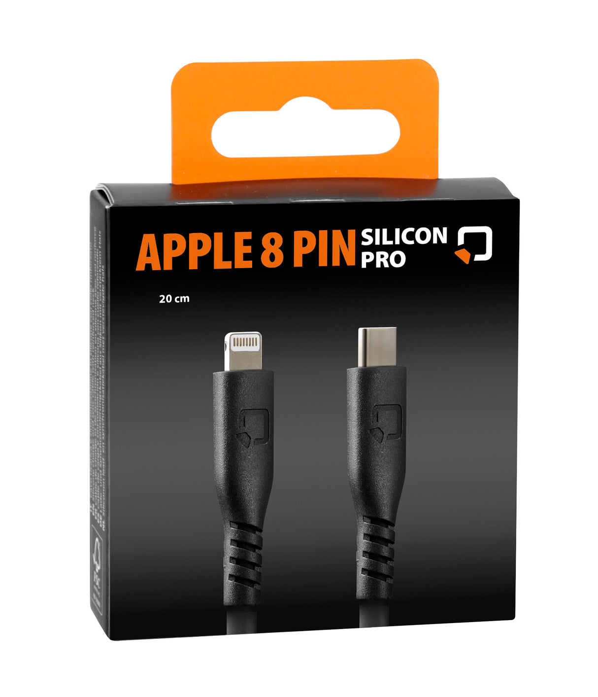 Optiline silikonekabel USB type C > Apple 8 pin - 20 cm