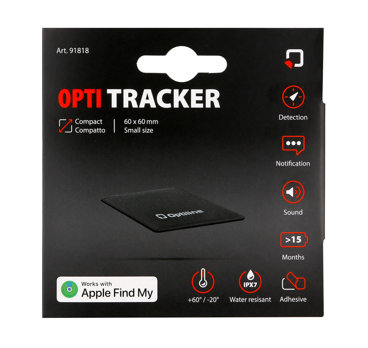 Optiline tracker kompakt, ultratynd selvklæbende lokator