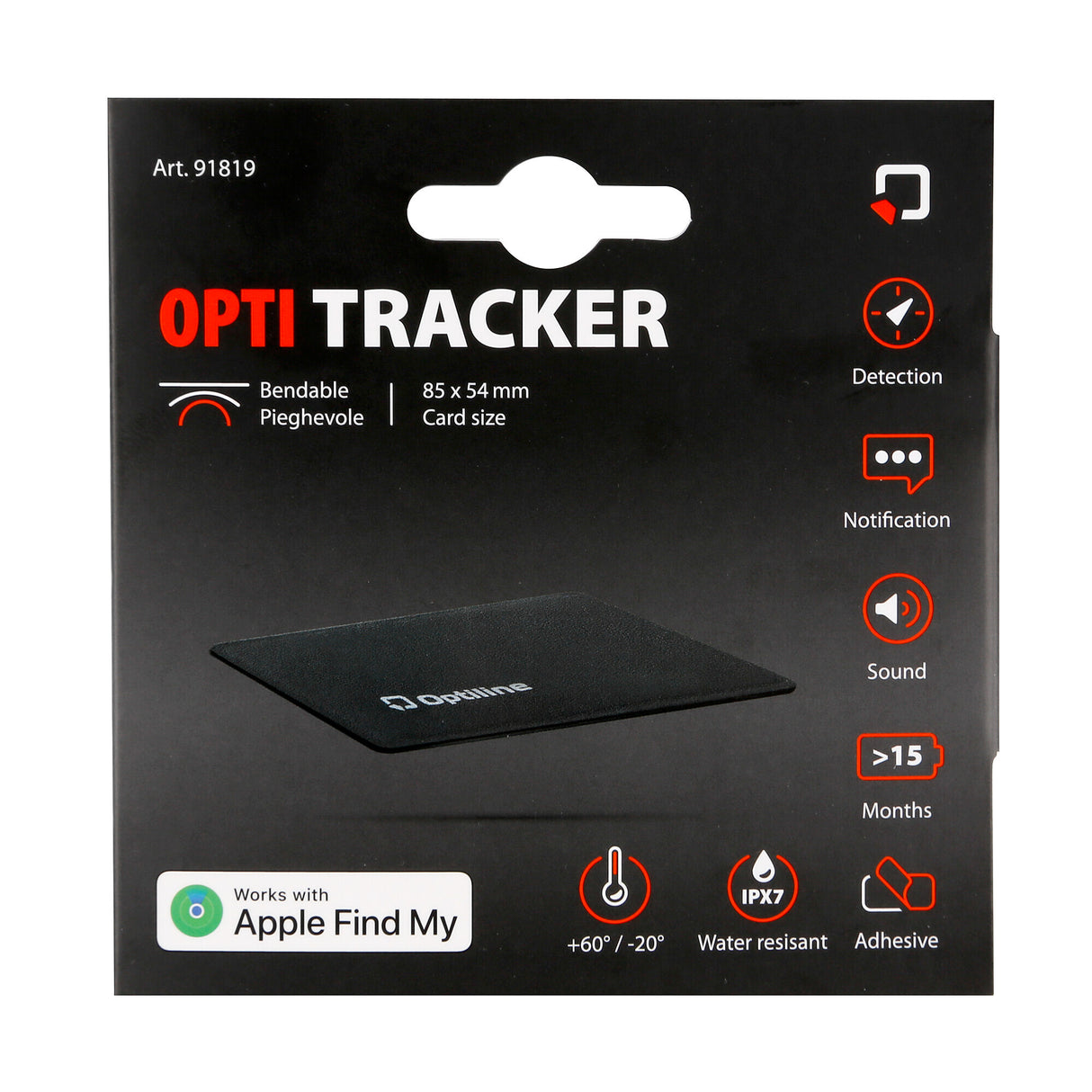 Optiline tracker flex, ultratynd foldbar selvklæbende lokator
