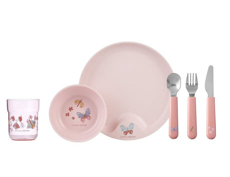 MEPAL Børns service Mio 6-stykke blomster og sommerfugl