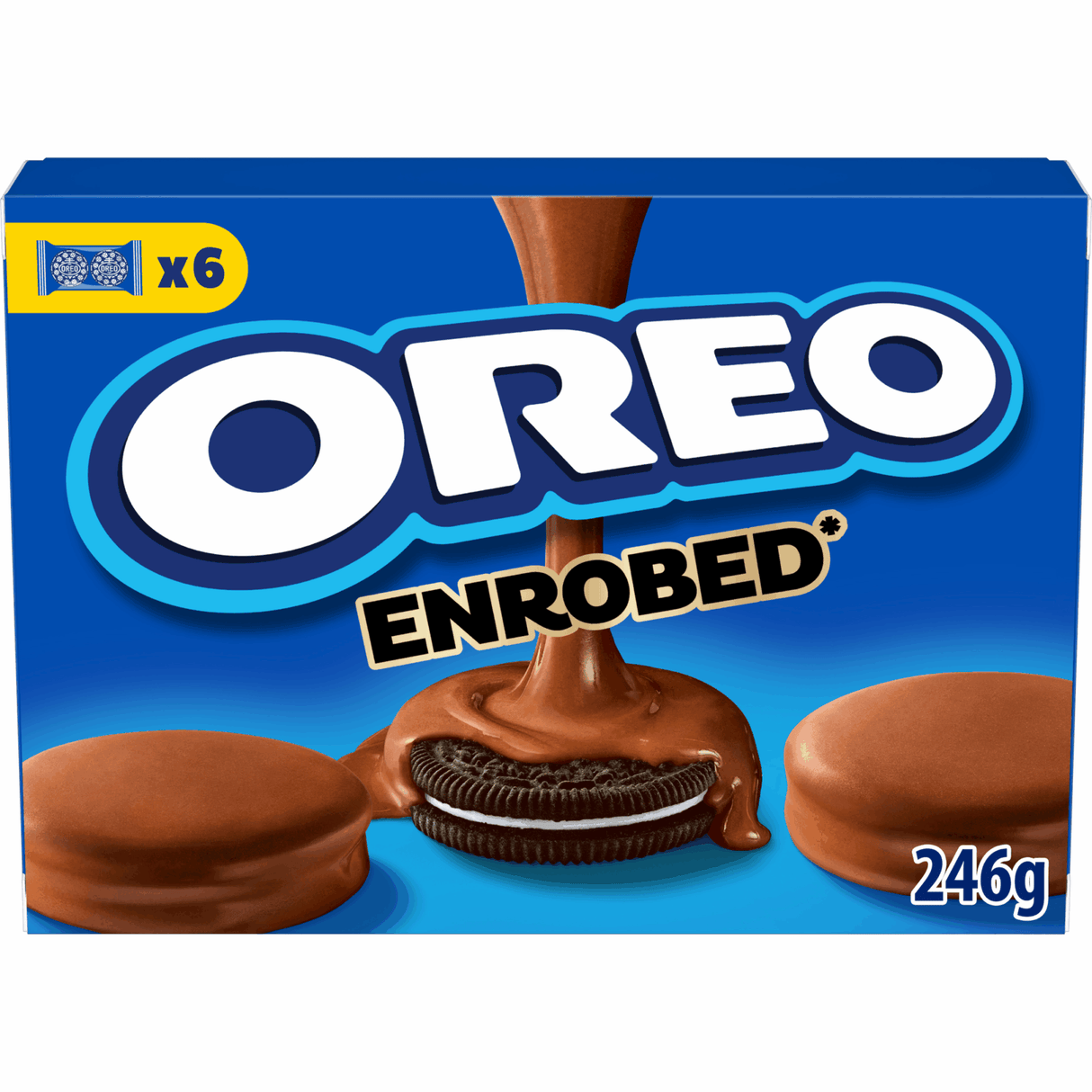 Oreo originale småkager med overtræk med mælkechokoladesmag - æske 10 x 246 g (6 x 41 g) - småkage på farten - udstillingsæske - chokoladekage