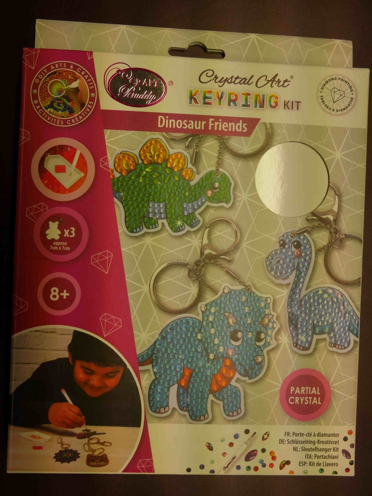 Brandunit diamantmaleri - 3 dinosaur nøgleringe