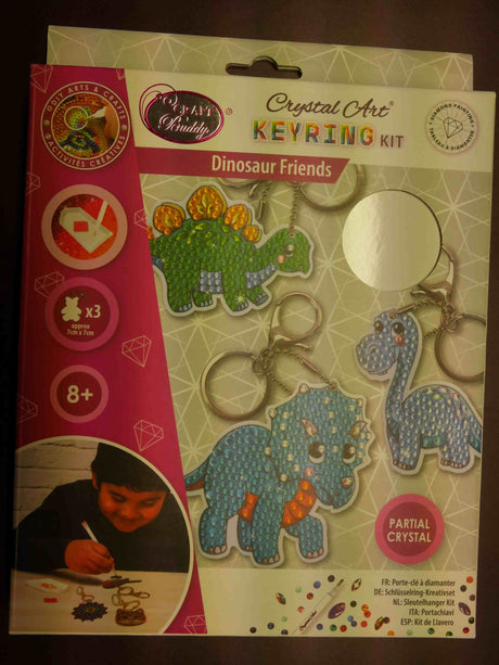 Brandunit diamantmaleri - 3 dinosaur nøgleringe