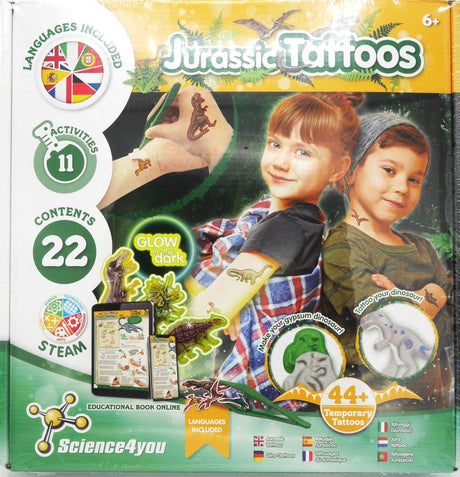 Science 4 you science4you jurassic tatoveringer lyser i mørket