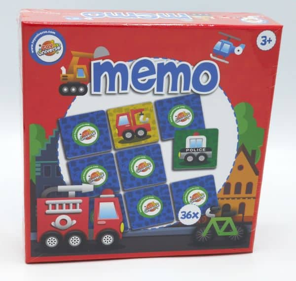 Intro legetøjsunivers memo spil køretøjer