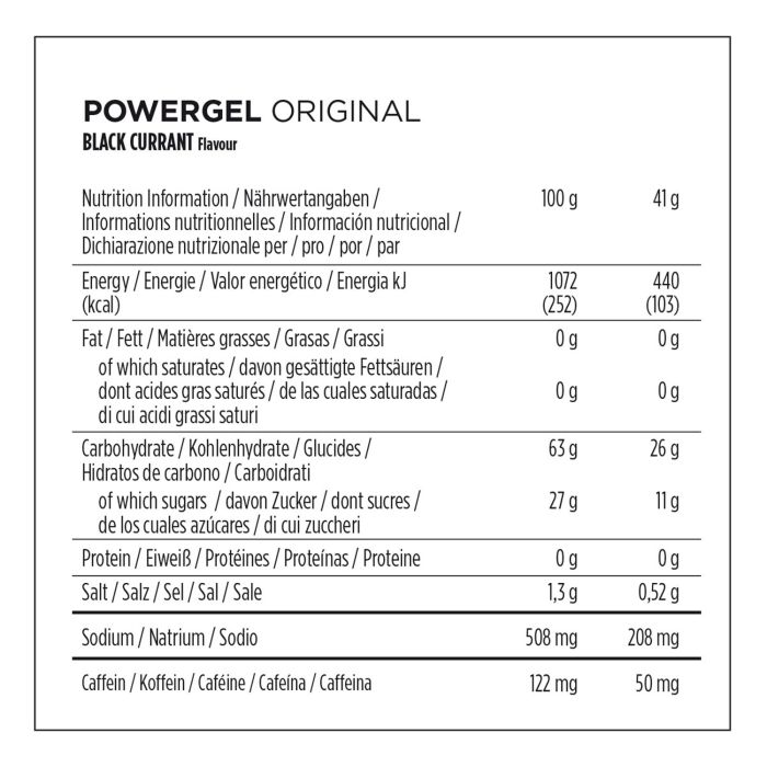 Powerbar powergel original (24 x 41gr) - solbær (koffein)