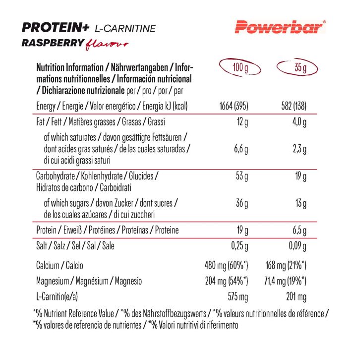 Powerbar protein+ l-carnitin (30 x 35gr) - hindbæryoghurt