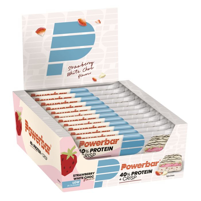 Powerbar 40% protein+ chips (12 x 40gr) - jordbær hvid chokolade